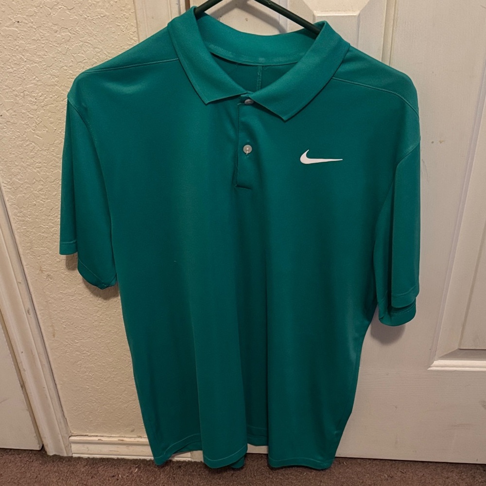 Nike Men's Teal/Green Golf Polo Size M
